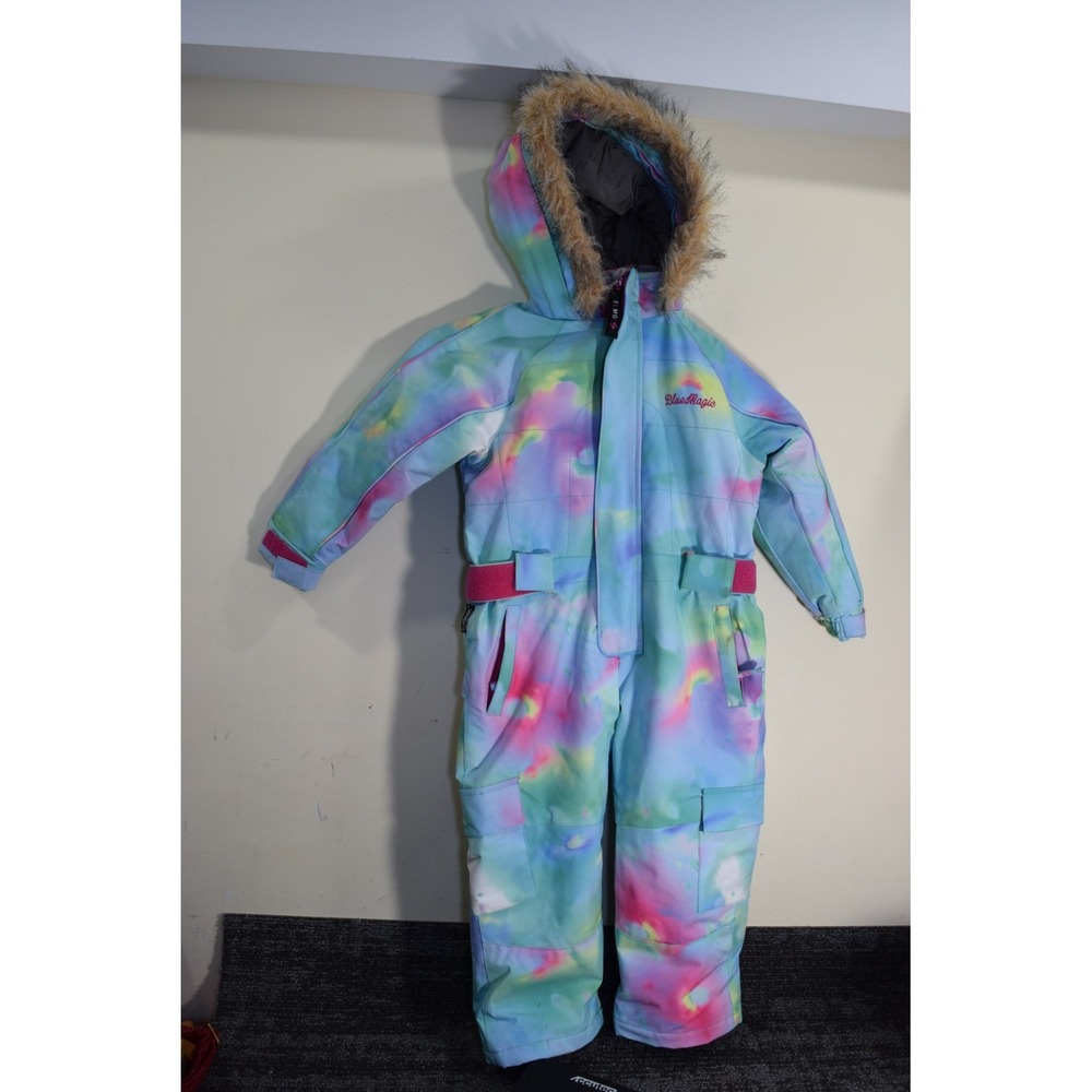 BLUE MAGIC Boys Girls SKI Snow SUIT SIZE 110 4 5 Years Old Tie Dye Light Blue